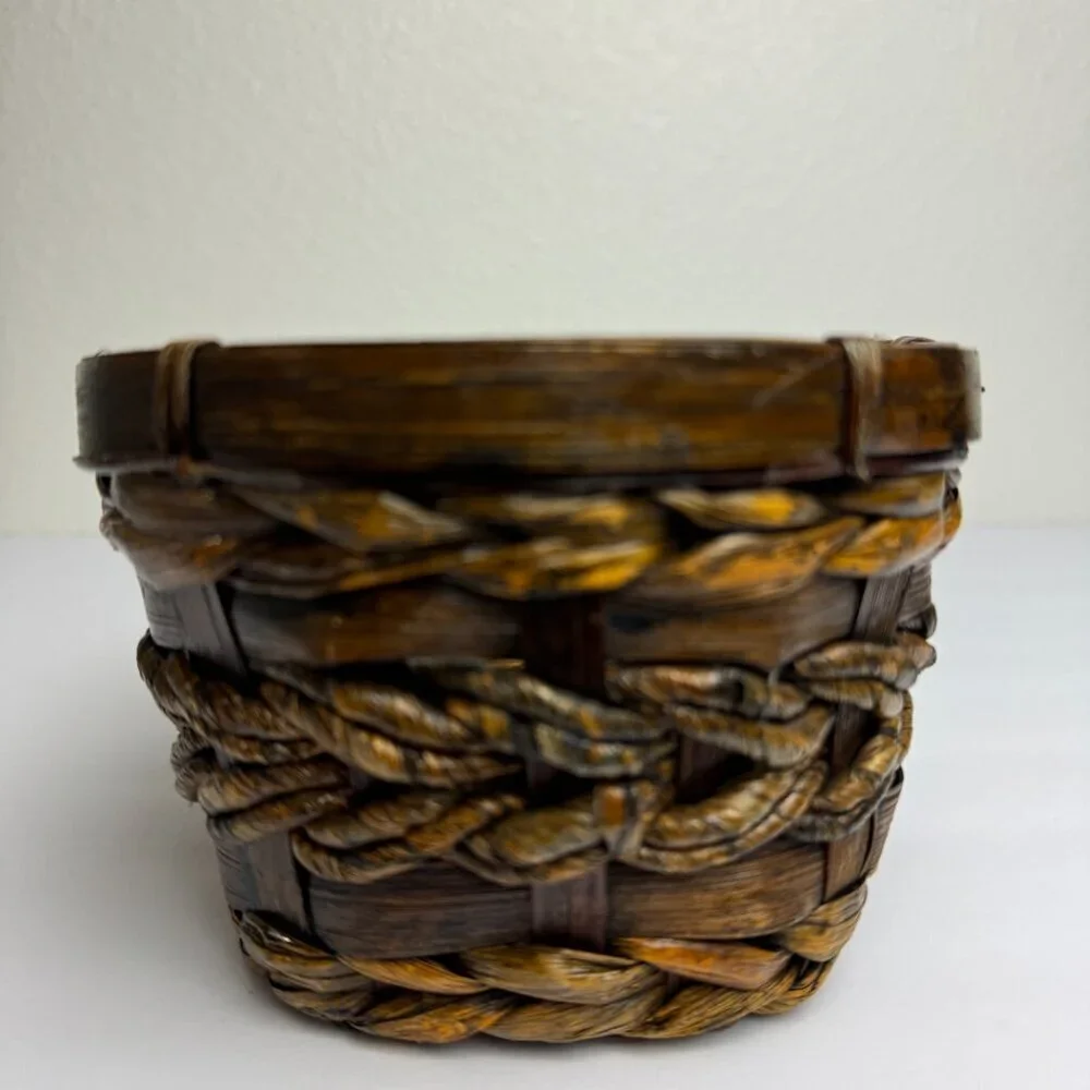 NEW Vintage Bamboo Wicker Hanakago Basket Lackered
